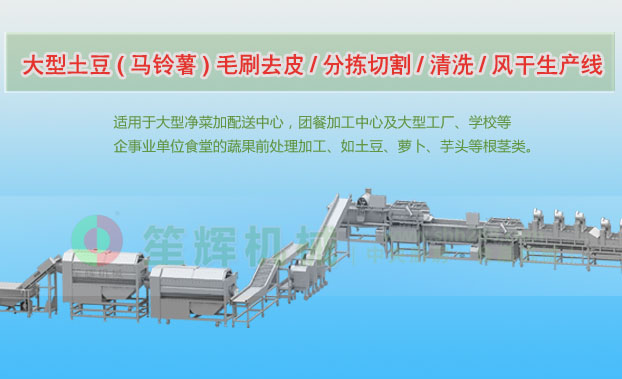 铜仁连续式土豆去皮清洗切割风干生产线